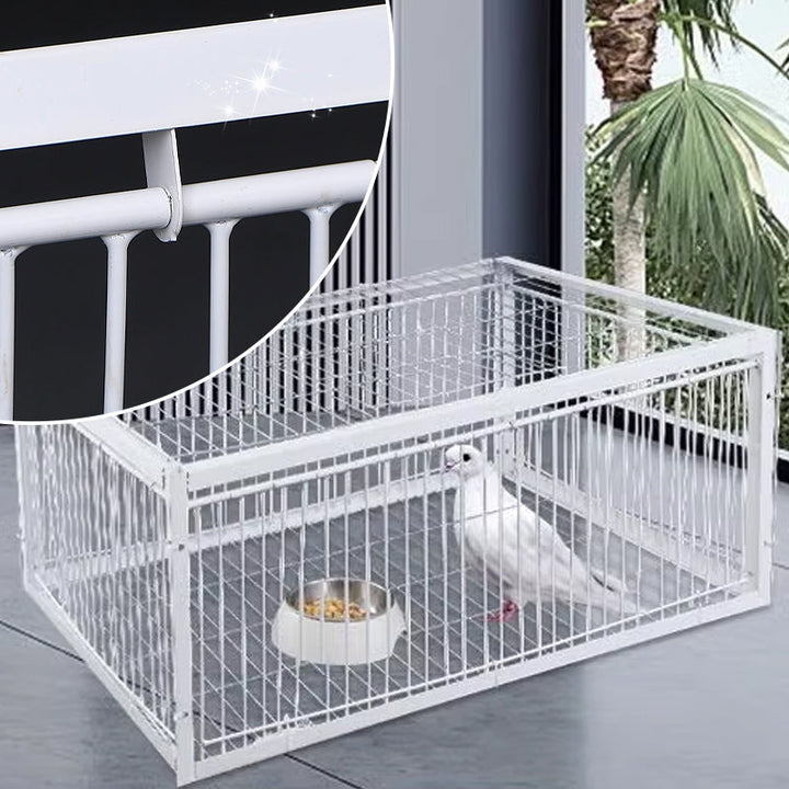 Durable metal bird trap for outdoor use, ensuring safe & humane capture for bird removal and garden protection.