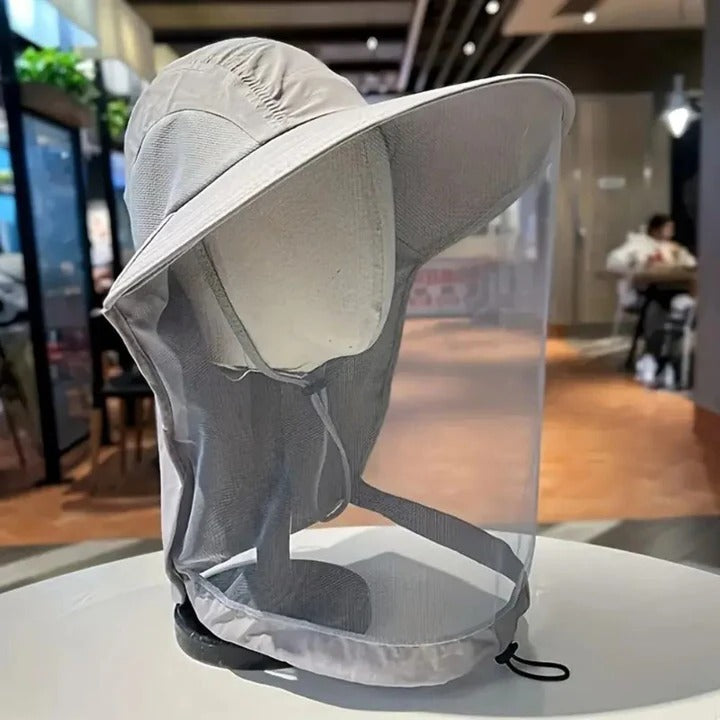 Versatile unisex wide brim hat with neck flap for complete sun & insect protection. Perfect for camping & outdoor sports.