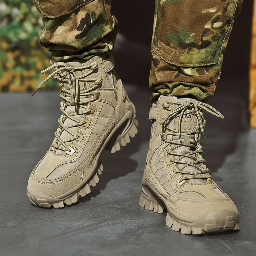 Casual men's lace-up boots, ideal winter footwear for style and warmth in cold weather.