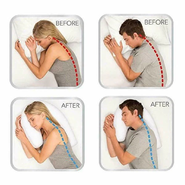 Advanced side sleeper pillow with ear hole for targeted pressure relief. Memory foam offers soft neck support & comfort.