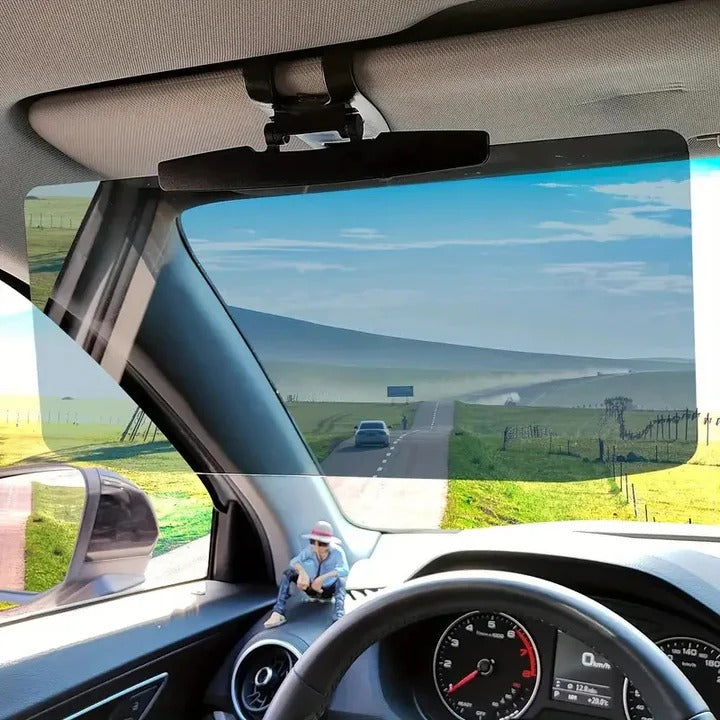 Car Polarized Sun Visor Extender. Adjustable anti-glare blocker for enhanced driving safety & eye protection.