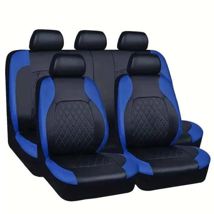 Pet friendly waterproof PU leather car seat covers for 5-seat SUVs & trucks, full set.
