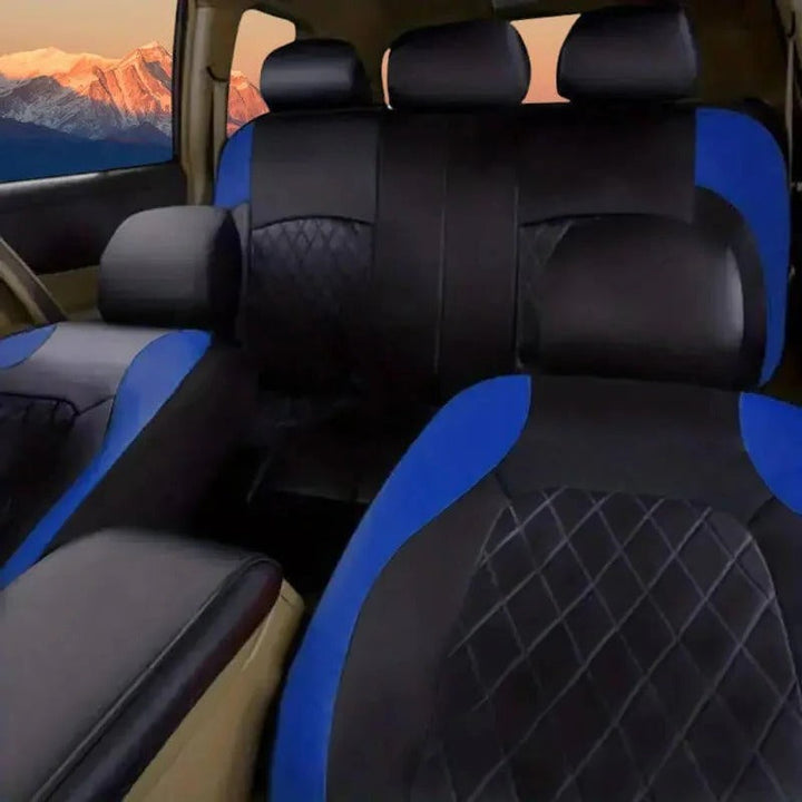 Breathable & waterproof 5-seat car seat covers, universal fit for SUV & truck vehicle protection.