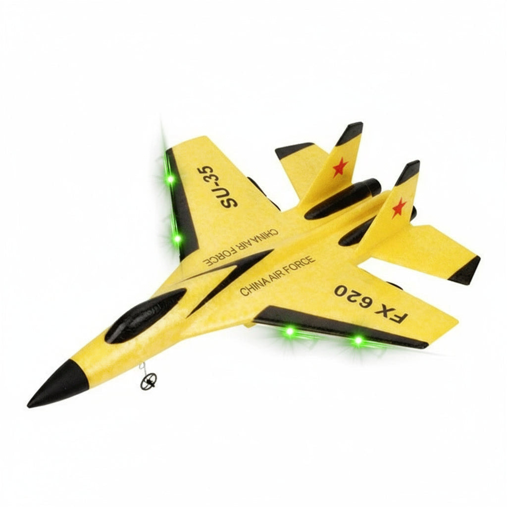 Durable EPP foam SU35 RC glider with LED lights, perfect for kids & adults enjoying outdoor radio control fun.