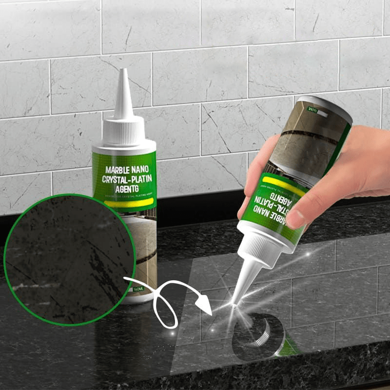 Stone restoration coating provides an instant high-gloss finish. Easy application for marble, granite, & stone surfaces.