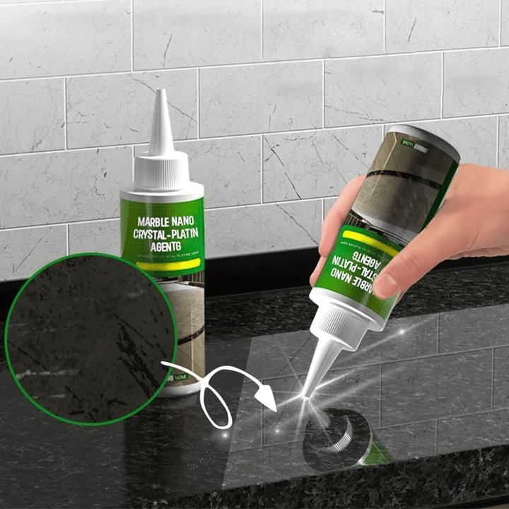 Stone restoration coating provides an instant high-gloss finish. Easy application for marble, granite, & stone surfaces.