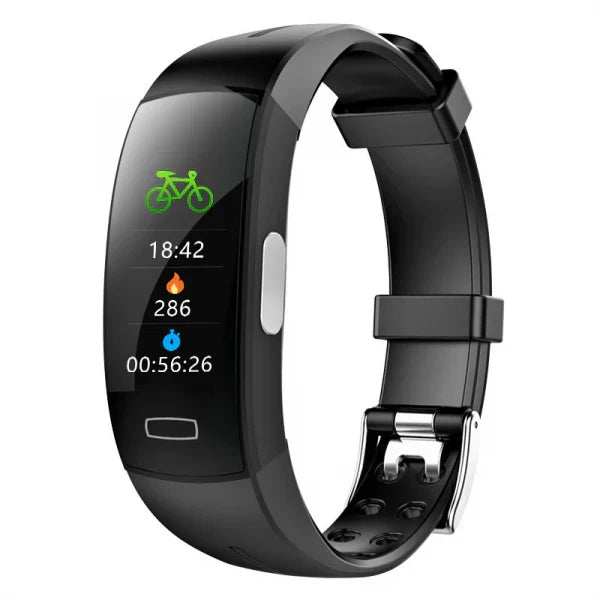 Silicone fitness tracker monitors blood pressure, heart rate, and sleep. Get smart notifications & track daily health.