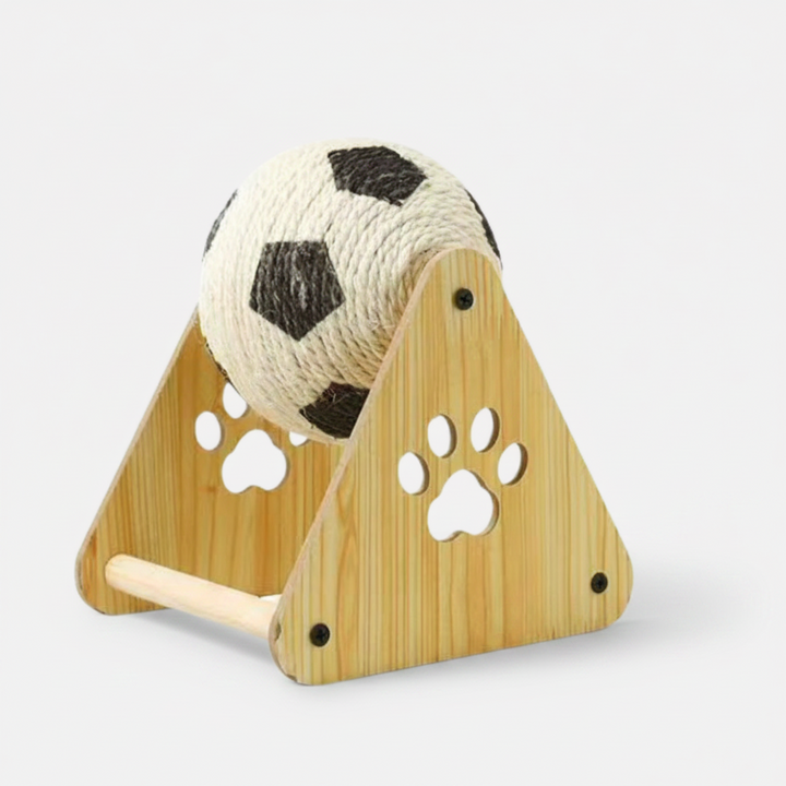 Durable hemp rope scratching ball for cats, an interactive toy for claw health & endless indoor play.