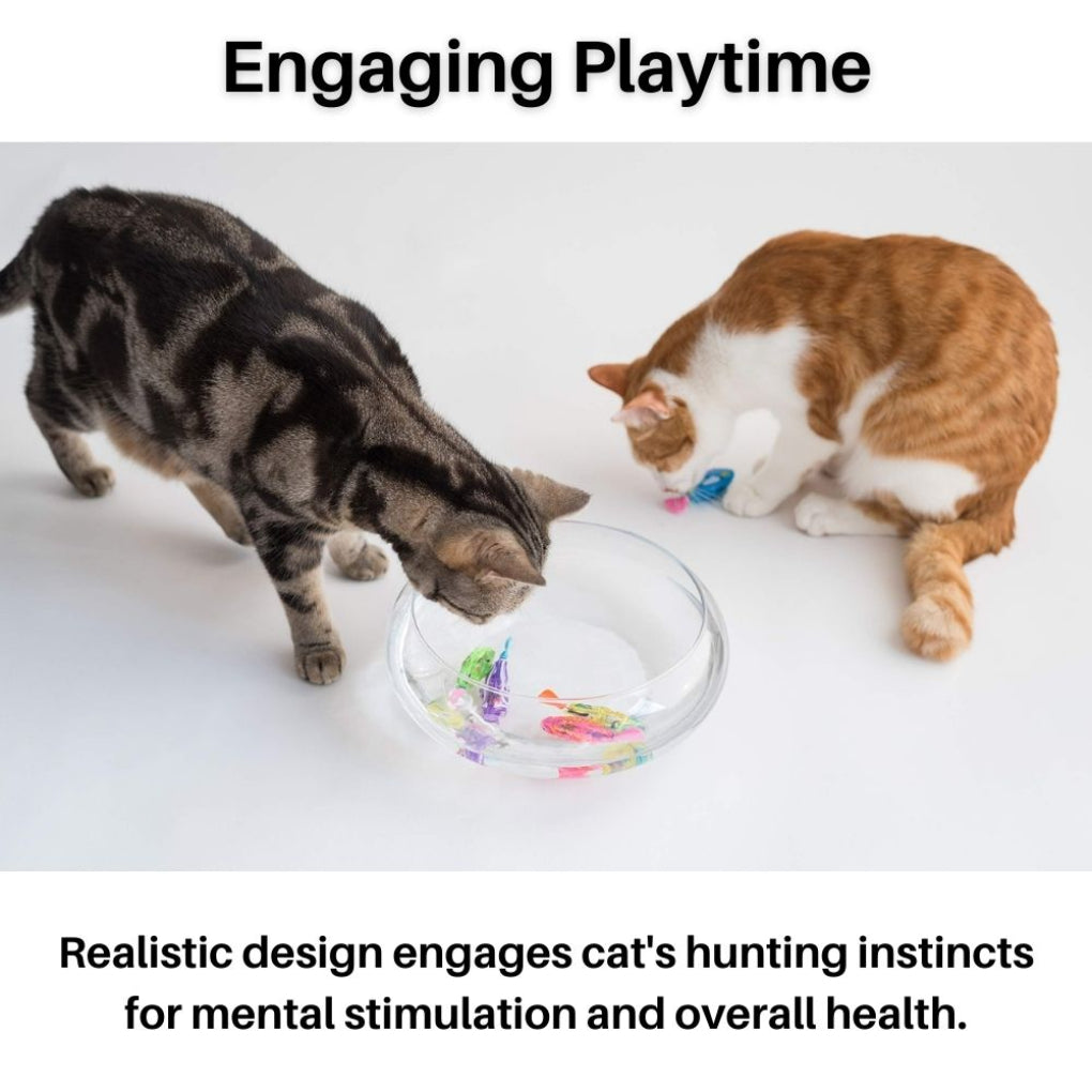 Durable light-up swimming cat toy, mimics real fish movement to entertain pets and encourage active playtime.