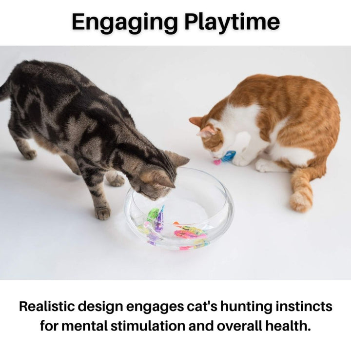 Durable light-up swimming cat toy, mimics real fish movement to entertain pets and encourage active playtime.