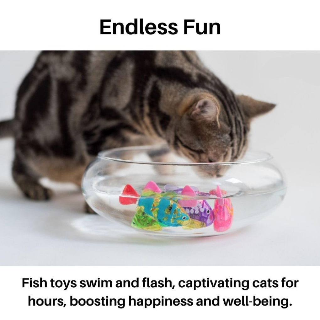Engaging pet swimming toy with bright lights and lifelike motion, ideal for cat exercise and endless fun.