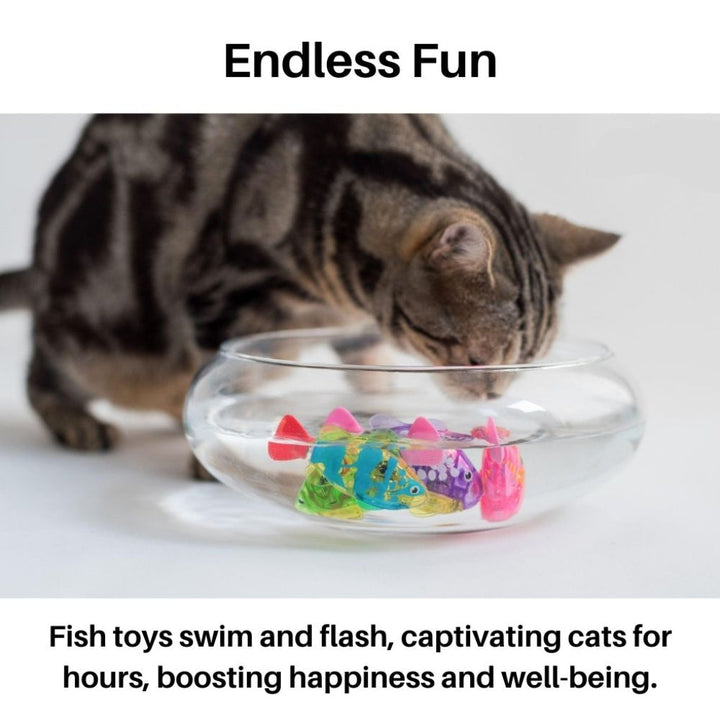 Engaging pet swimming toy with bright lights and lifelike motion, ideal for cat exercise and endless fun.
