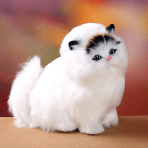 Interactive electric plush kitten toy for children, realistic sound, soft pet simulation.