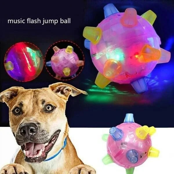 Automatic jumping dog toy ball, perfect for interactive pet exercise, keeps dogs active indoors & outdoors.