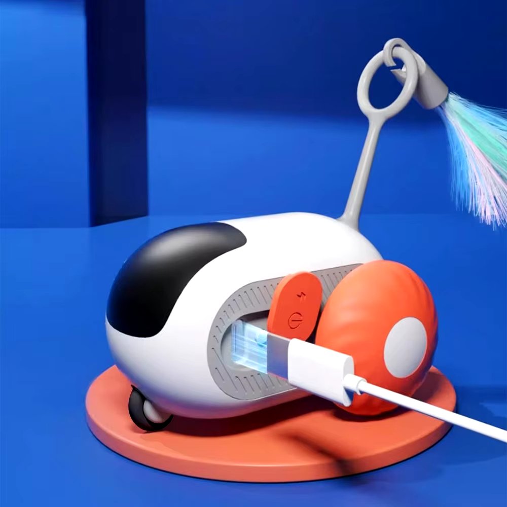 Rechargeable TurboChase interactive cat toy for endless indoor fun. Promotes active chase play & exercise for pets.