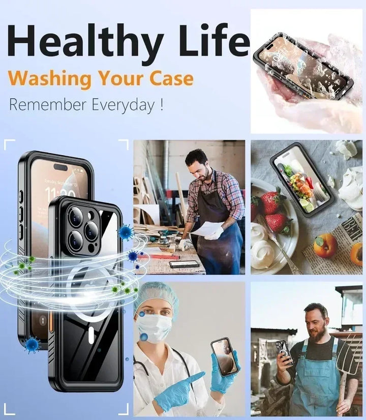 Ultimate protective full-body iPhone cover, magnetic, shockproof & IP68 waterproof for any adventure. Don't miss 1+1 FREE.