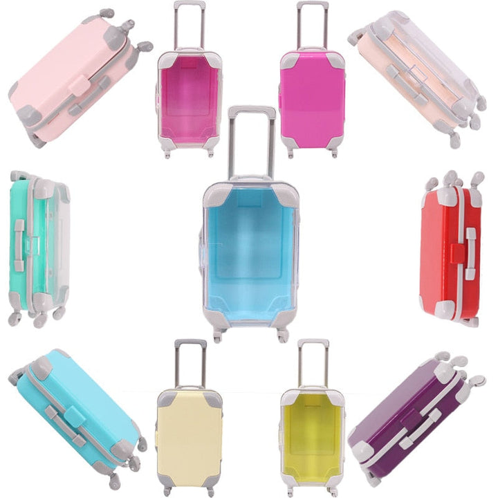Kids' 18-inch doll travel suitcase for imaginative pretend play and doll adventures.
