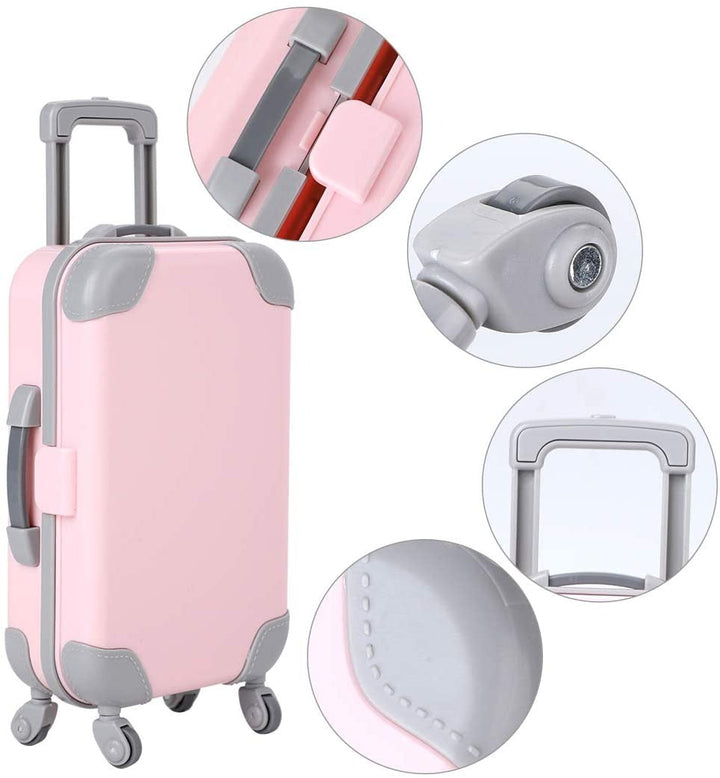 Doll luggage accessory: 18-inch travel suitcase for kids' imaginative pretend play fun.