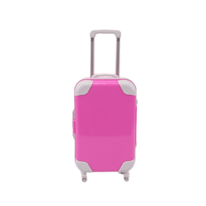 Pretend play 18-inch doll travel suitcase, perfect for kids' doll luggage and adventures.