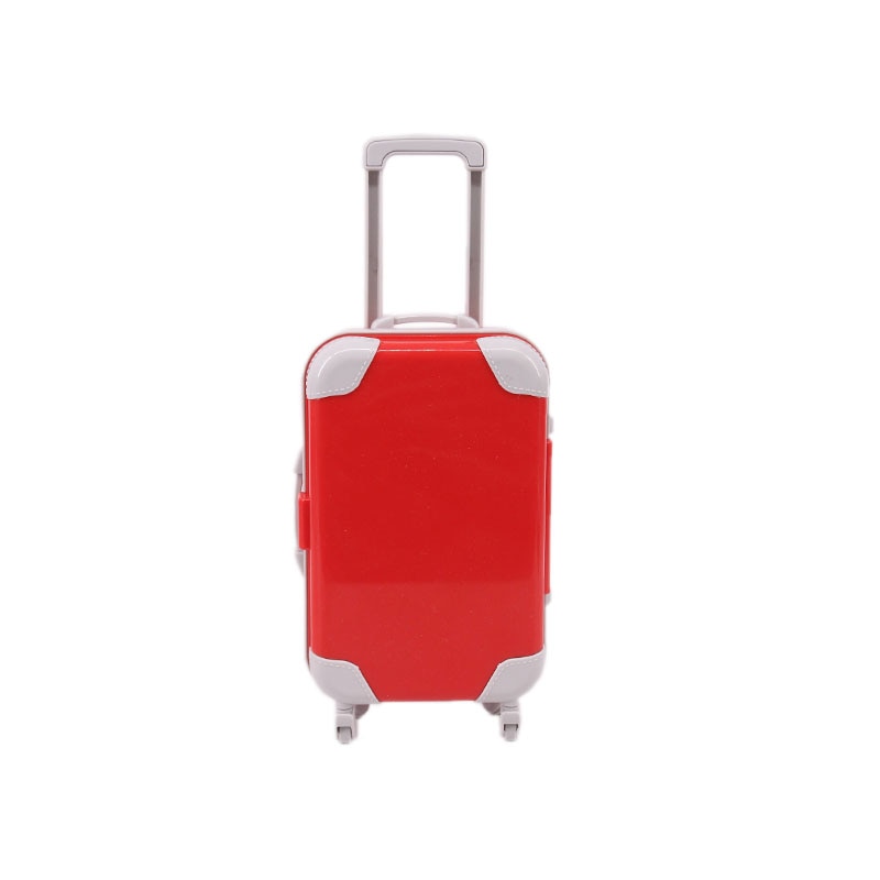Toy 18-inch doll suitcase, perfect for kids' pretend play and organizing doll accessories.