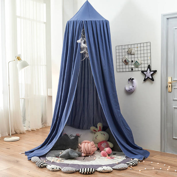 Modern kids canopy, a stylish hanging bed tent for a child's contemporary space.