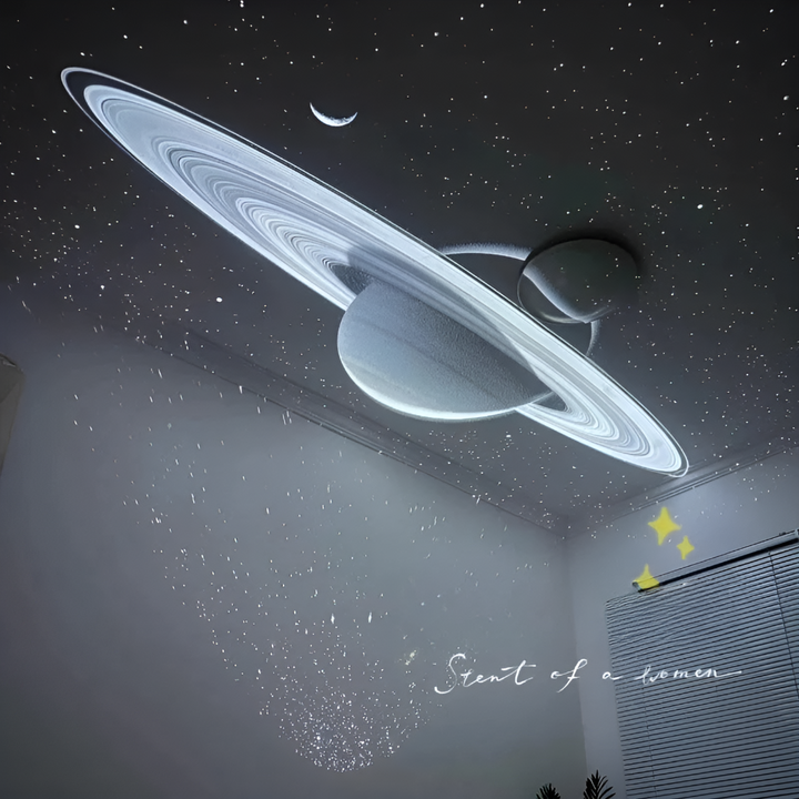 Compact LED galaxy projector, a versatile planetarium night light for kids, with celestial display features.