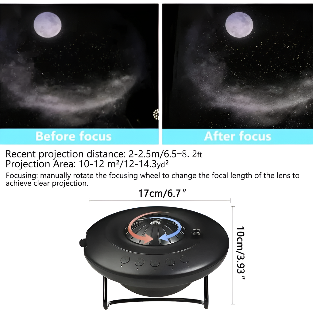 Enchanting star projector for kids' rooms, creating a relaxing starry night sky and ambient mood light.