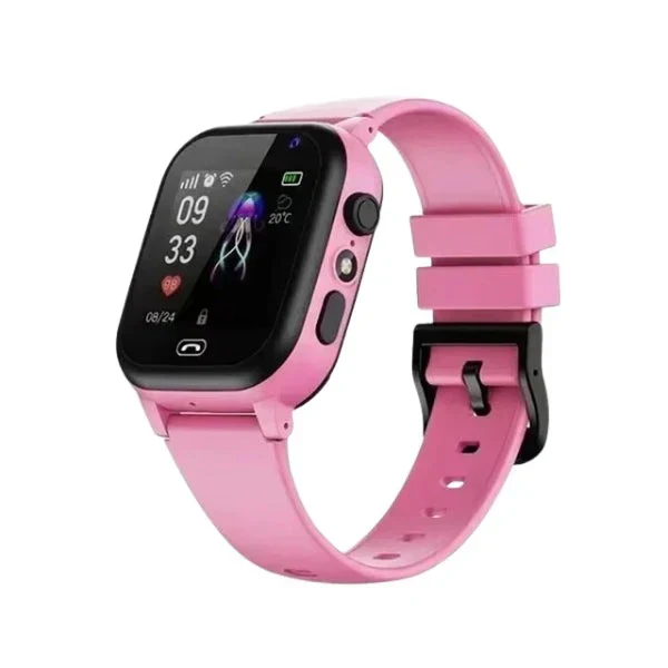Vibrant pink kids' GPS smartwatch with two-way calling, an essential child tracker and a stylish youth gadget.