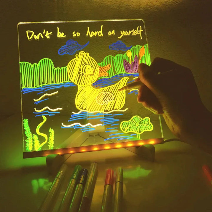 Kids' LED Drawing Board: Light-up art pad for creative play & child drawing. Portable, erasable & interactive toy.
