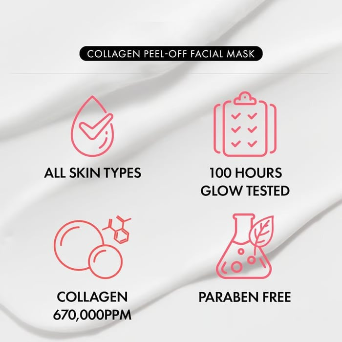 Women's K-beauty collagen mask for youthful radiance, enhancing firming, hydration & skin glow.