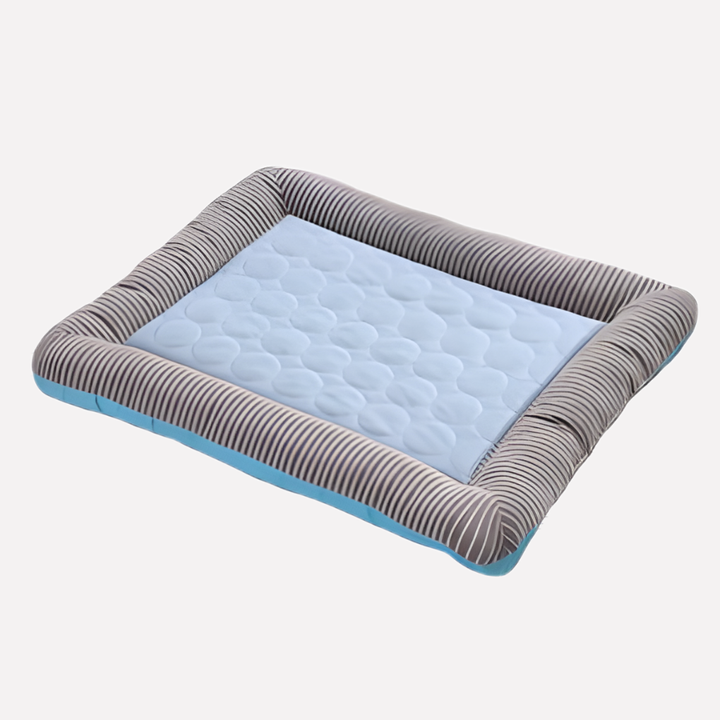 Cooling pet bed for large dogs, providing ultimate summer comfort. Washable and non-slip design.
