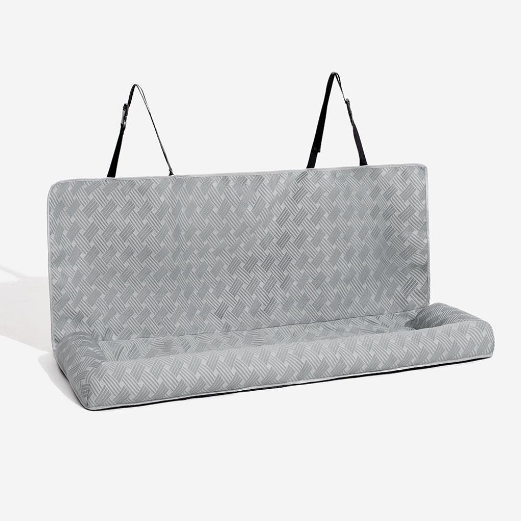Ensure pet comfort & safety with this large, easy-clean cooling bolster dog car seat for road trips.
