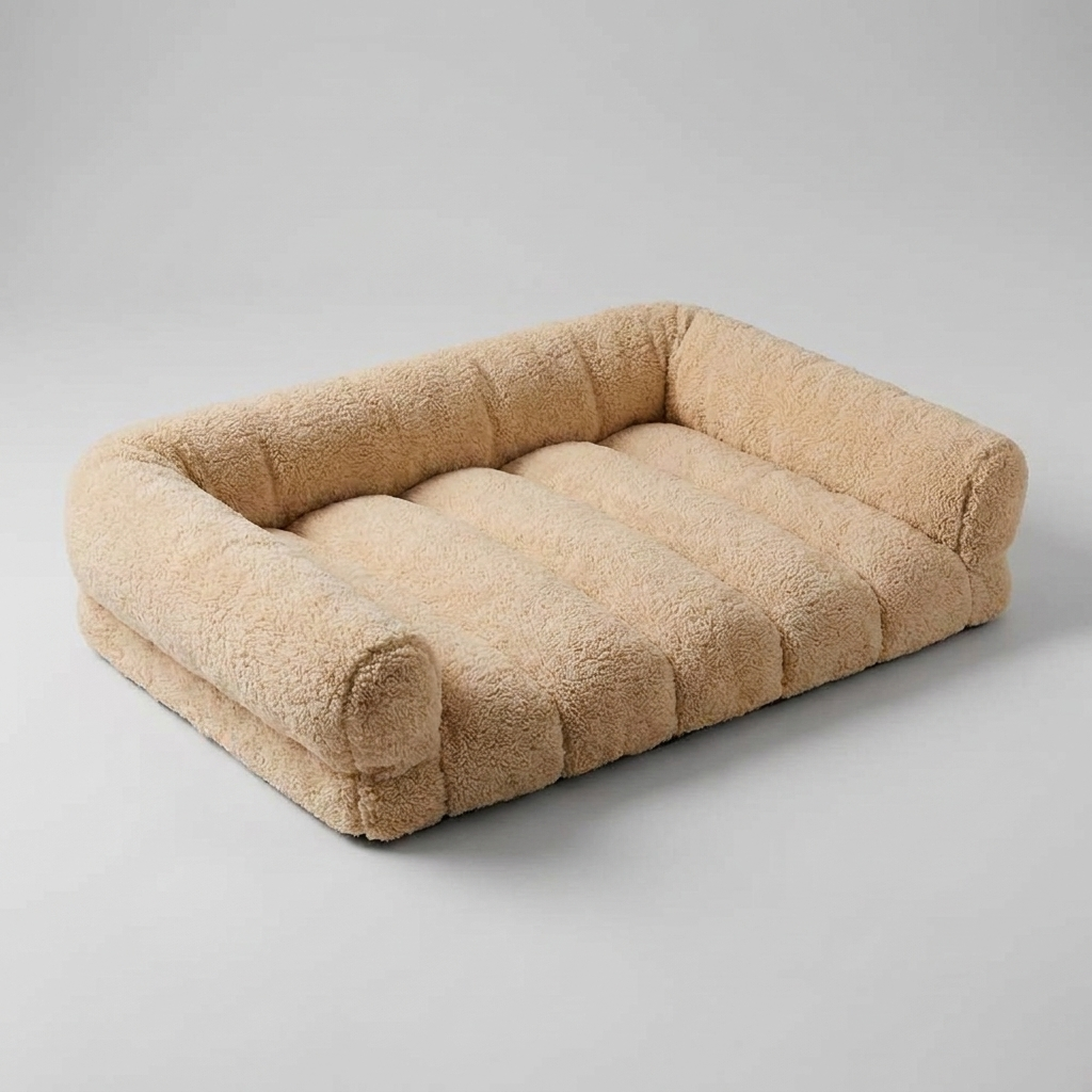 Washable orthopedic cat bolster bed, large size with headrest for ultimate pet comfort and joint support.