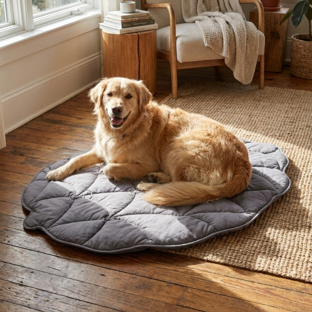 Large washable cooling dog bed for big breeds. Provides summer heat relief & ultimate canine comfort.