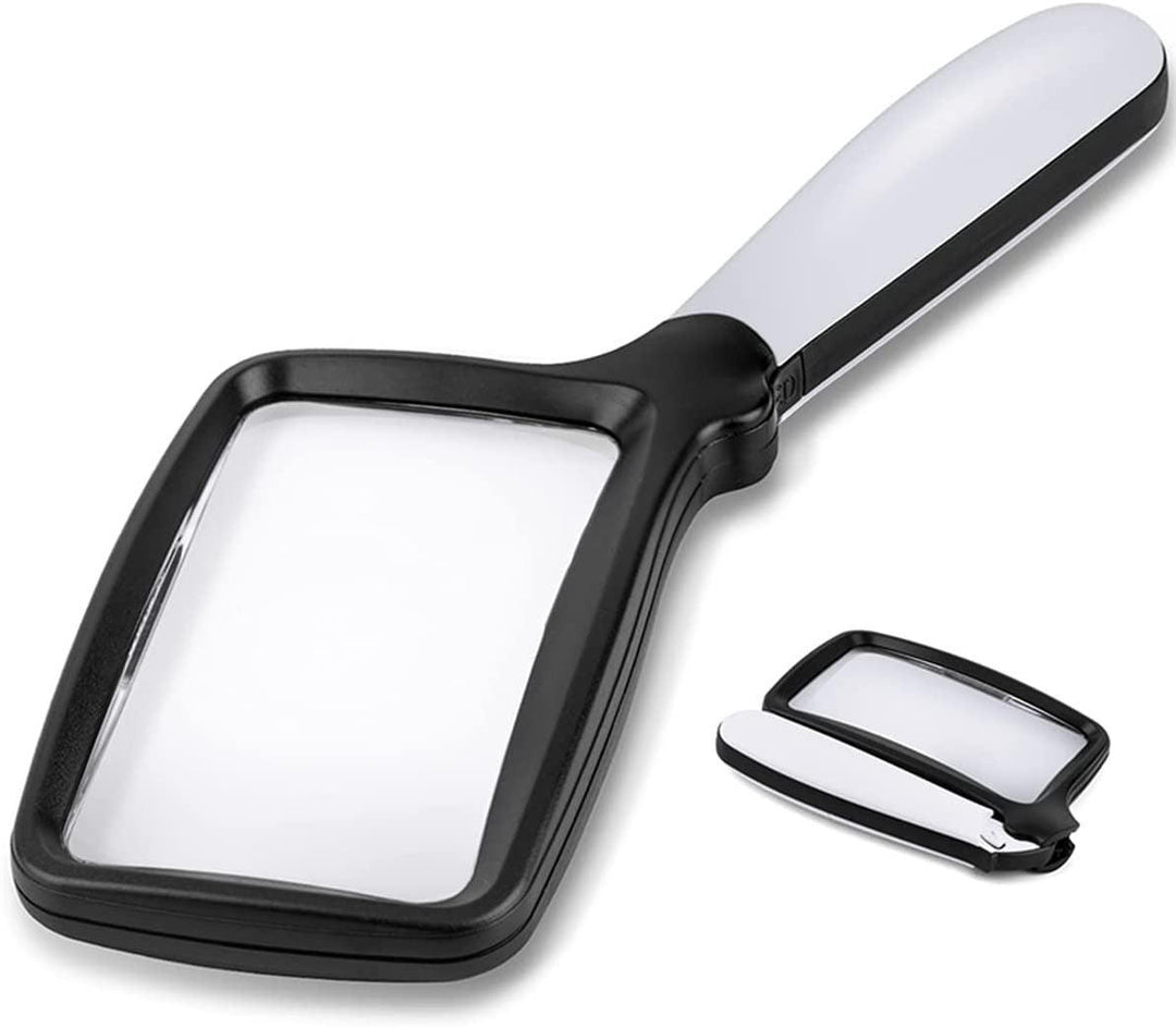 LED lighted magnifying glass for reading, ideal for seniors and low vision aid, reducing eye strain for clear vision.
