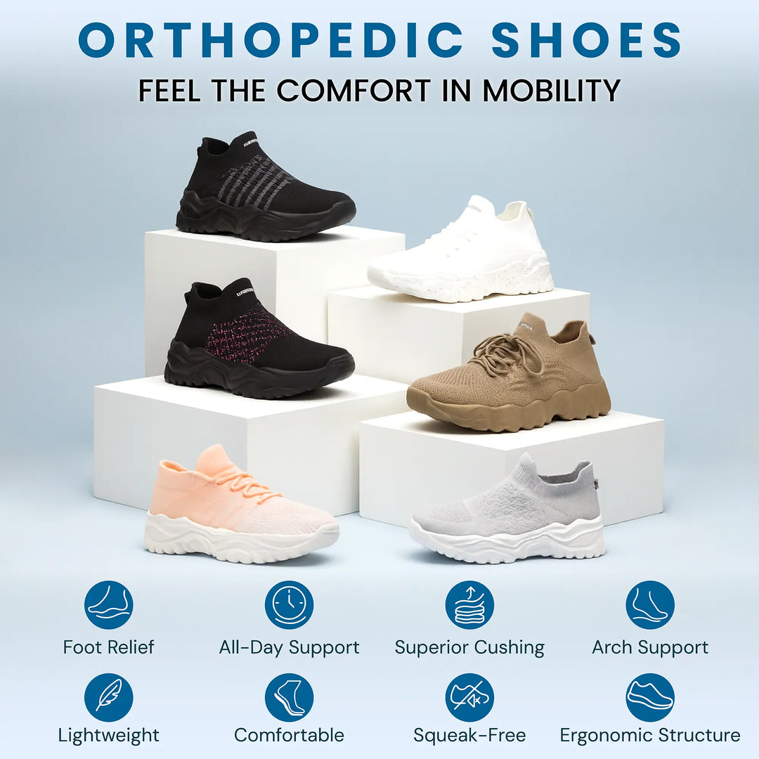 Unisex light brown comfort shoes with orthopedic design, ideal for walking and casual wear.
