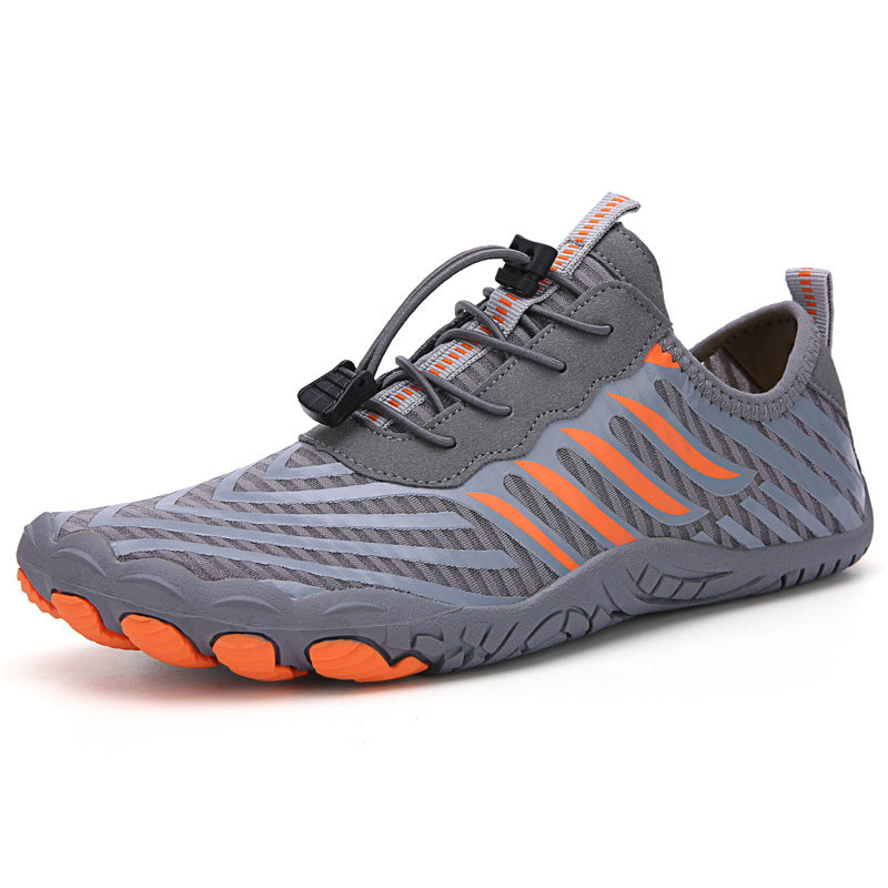 Lightweight barefoot shoes with wide toe box, unisex design for natural walking & comfort.