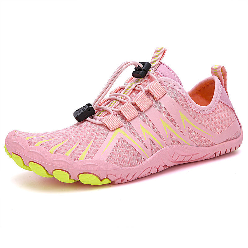 Top view of the wide toe box on minimalist barefoot shoes, optimized for natural foot health.