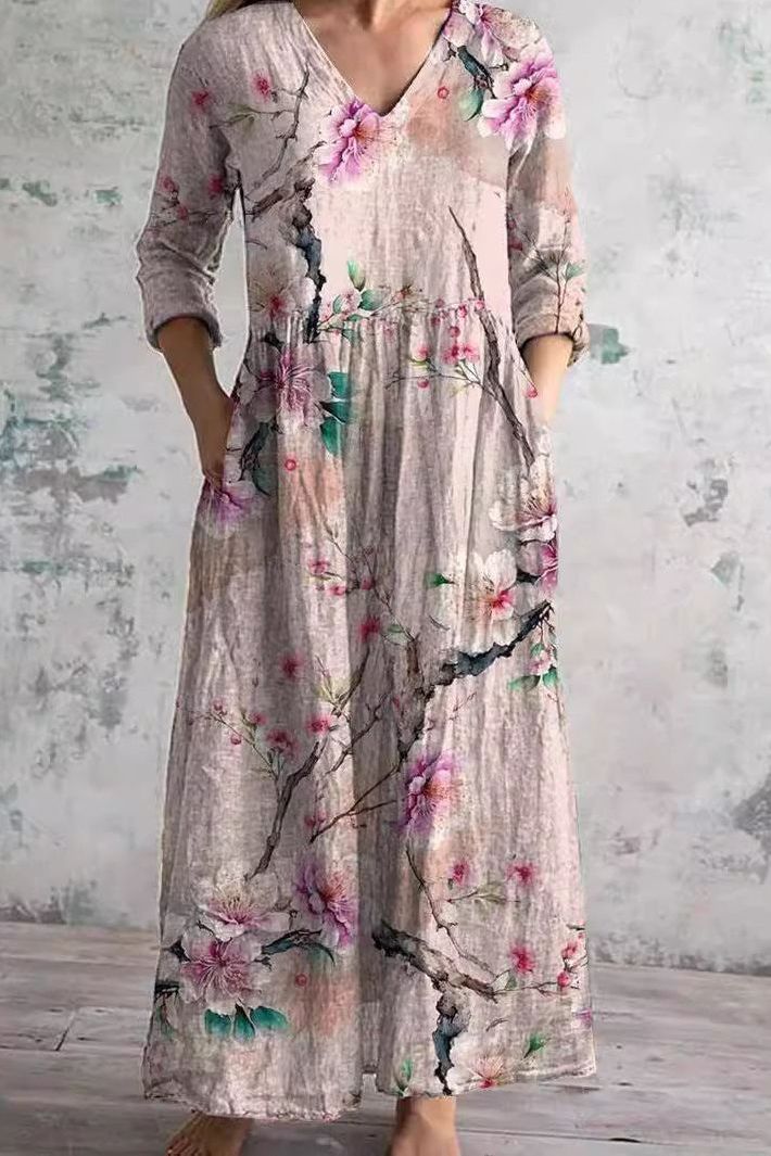 Comfortable women's spring maxi dress, lightweight and relaxed fit for warm weather fashion.