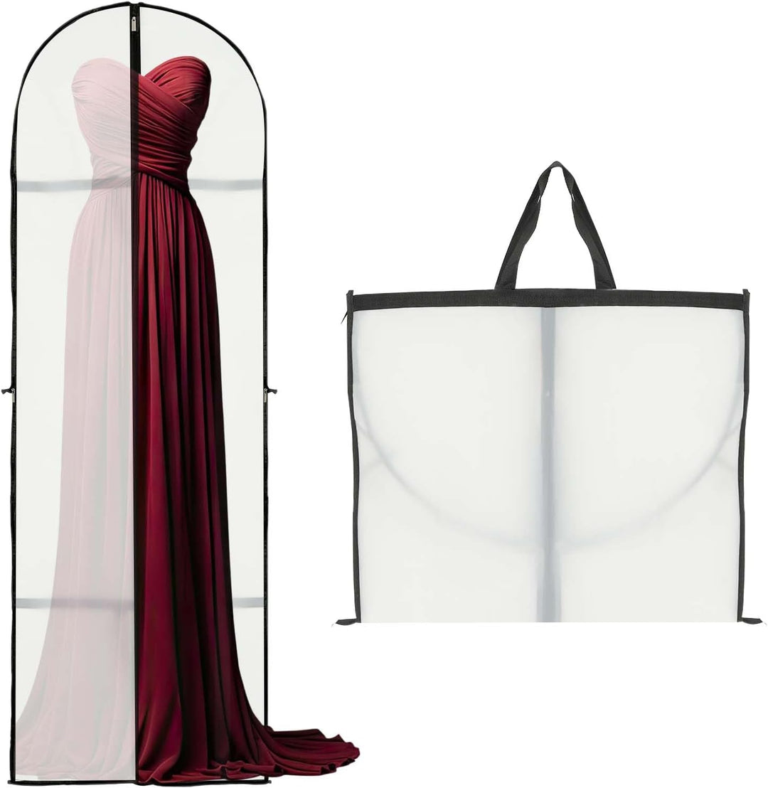 Long 70.87" garment storage bag protecting formal wear, gowns, & long dresses for closet organization.
