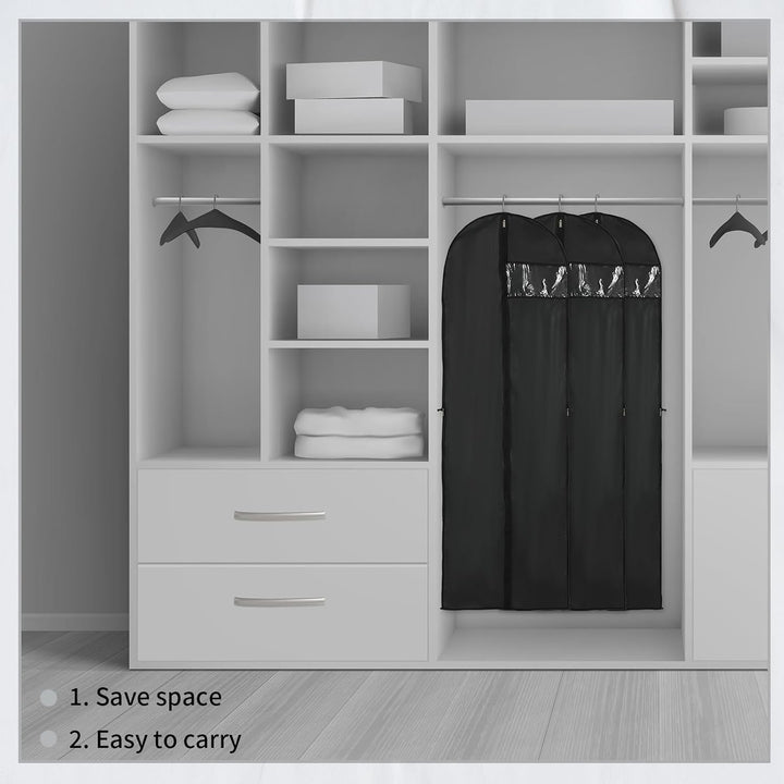 Extra-long dress cover (70.87") for bridal gowns & formal wear, ensuring dust-free storage & travel.