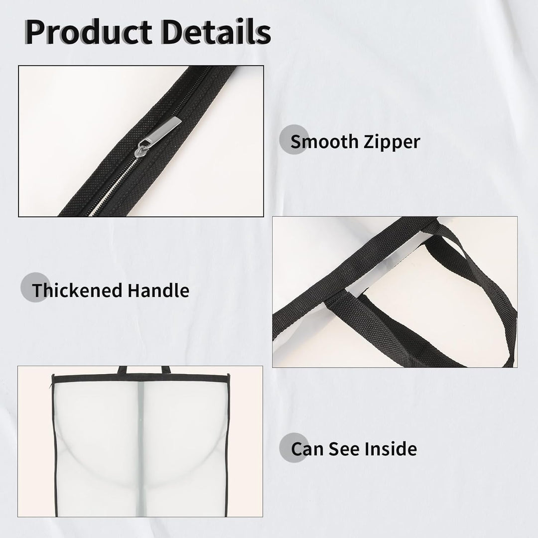 Heavy-duty 70.87" travel garment bag for suits, gowns, & dresses, ensuring wrinkle-free transport.