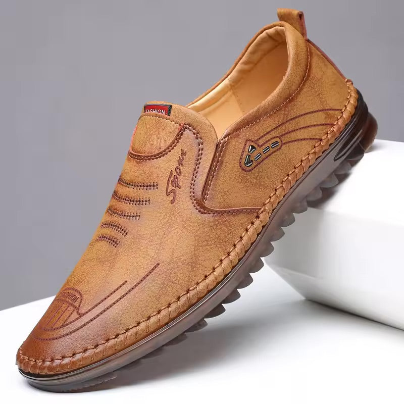 Ergonomic men's walking shoes by Lorenzo, featuring shock-absorbing comfort & active pain relief.