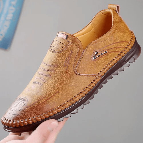 Active men's orthopedic comfort shoes by Lorenzo, promoting foot health with arch support & pain relief.
