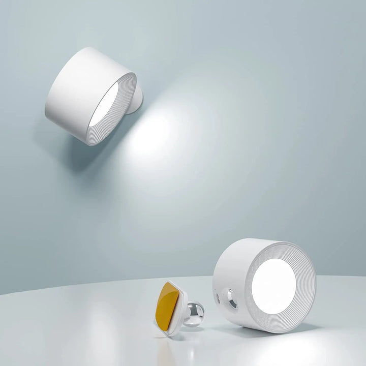 LumoFlex Wireless Rechargeable Wall Lamp, modern LED light for contemporary home decor.