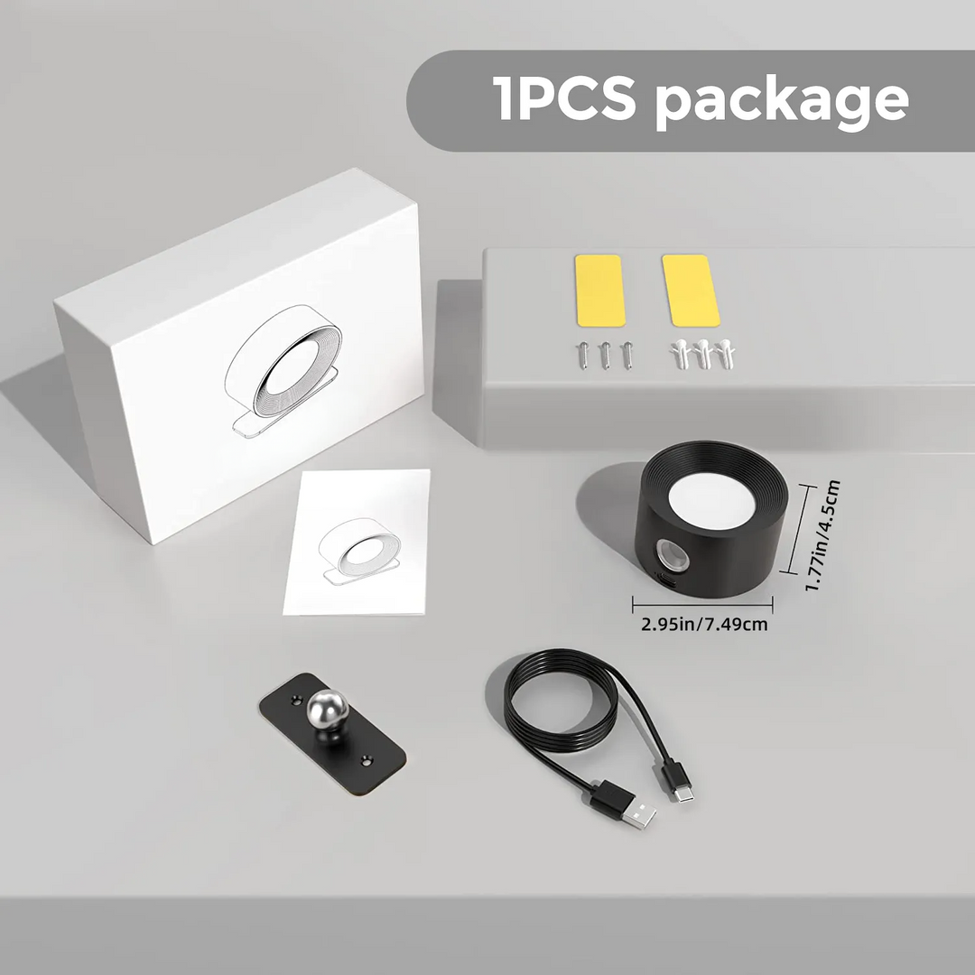 LumoFlex Wireless Lamp, a modern, adjustable, and dimmable LED wall light.