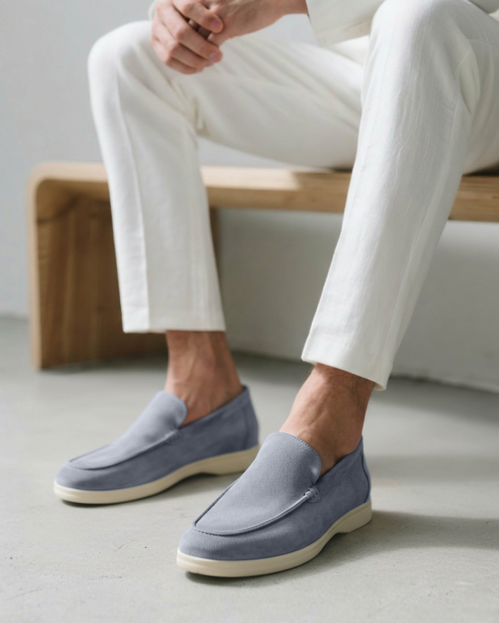 Premium men's slip-on loafers, combining luxury craftsmanship with a supportive design.