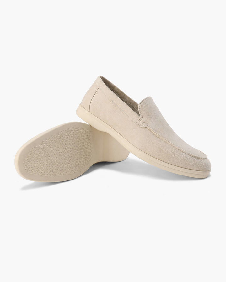 Supportive men's slip-on loafers; a blend of luxury, comfort, and versatile style.