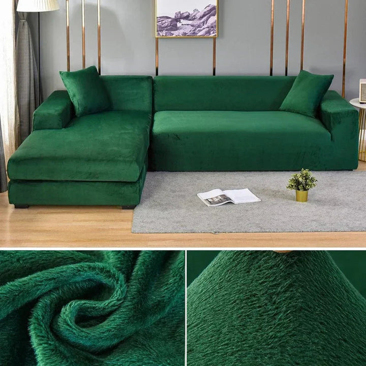 Versatile stretch velvet sofa cover, fits various couch styles perfectly.