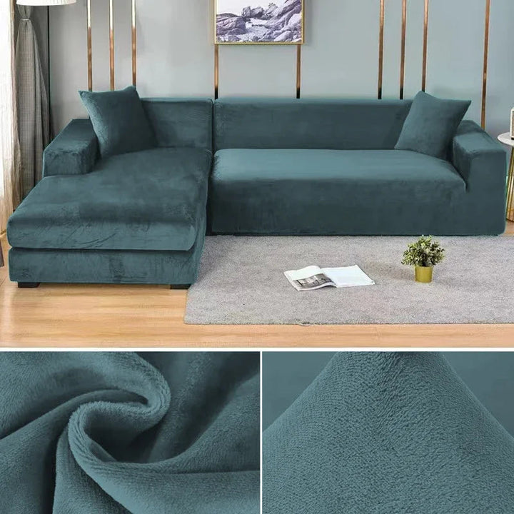Easy-install stretch velvet couch slipcover, instantly refreshes any room.